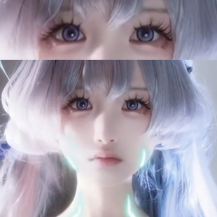 流萤cos美瞳半年抛紫色隐形眼镜一年抛漫展显色官方正品 旗舰店ftb