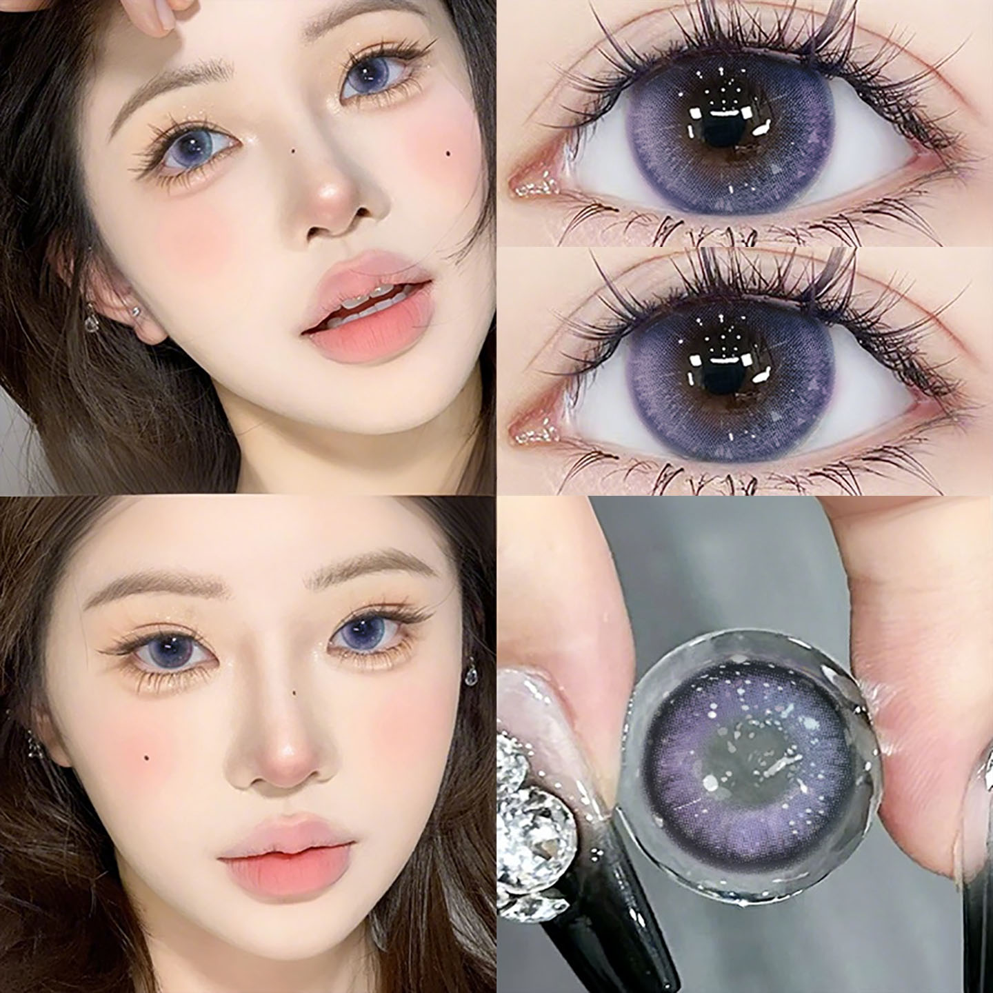 亚裔混血紫色美瞳半年抛大直径cos隐形眼镜一年抛官方旗舰店女fyp