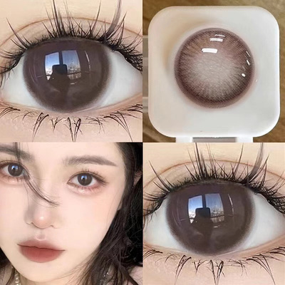 Turecon蛮巧的美瞳半年抛两片装大小直径棕色无锁边隐形眼镜6tb