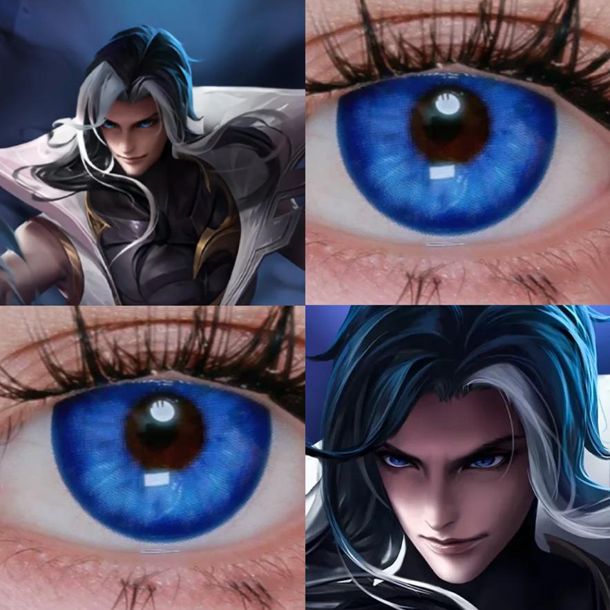 司马懿cos美瞳半年抛大直径深蓝色混血显色男王者荣耀隐形眼镜WE