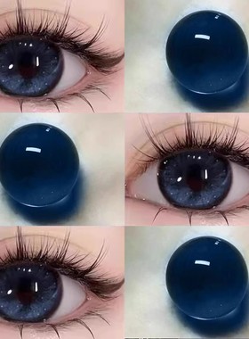 润眼液美瞳新款2025蓝色显白混血半年抛三明治工艺隐形眼镜qy