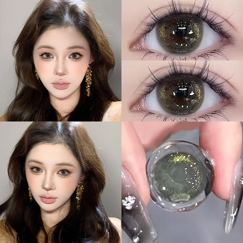 fullygift美瞳水色梦灰色半年抛闪粉亮水润女明星同款隐形眼镜CTB