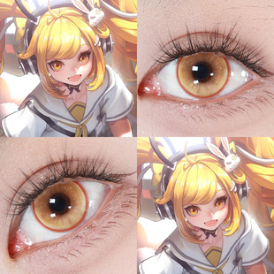 安琪拉时之奇旅COS美瞳王者塞壬泉金棕金耀泉宝石橘棕显色金婷We