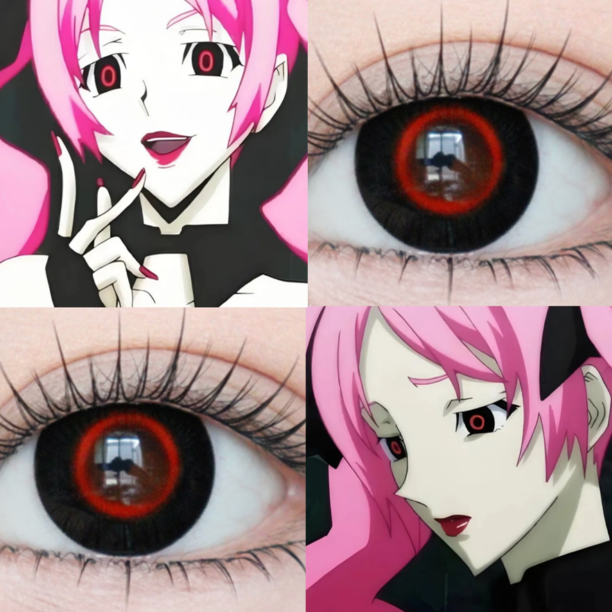 清水惠cos美瞳日抛波奇尸鬼显色女超能粉千本樱赤墨之环亚里亚WE