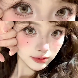 isoralook土豆脑袋美瞳半年抛大直径棕色自然款隐形眼镜一年抛9tb