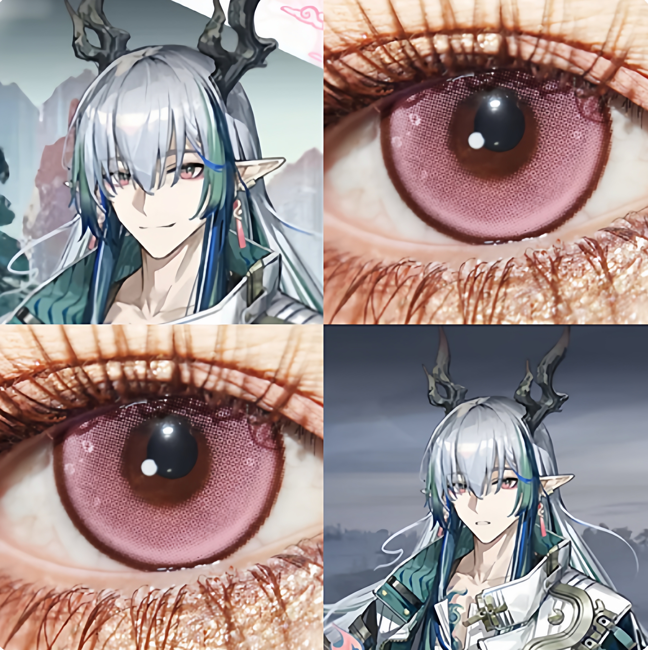 易cos美瞳粉色偷心繁花明日方舟大小直径半年抛两片装隐形眼镜6tb