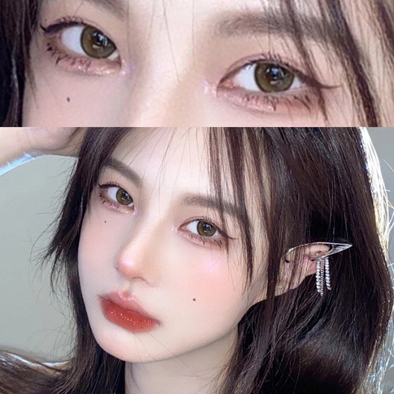 品牌润眼液】果赖棕美瞳日抛10片一次性30囤货装彩色隐形眼镜6tb