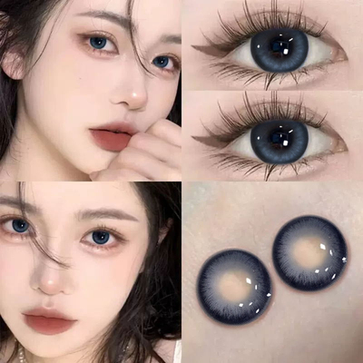 买一副送一副美瞳大小直径蓝色混血感隐形眼镜半年抛cos漫画眼mz1
