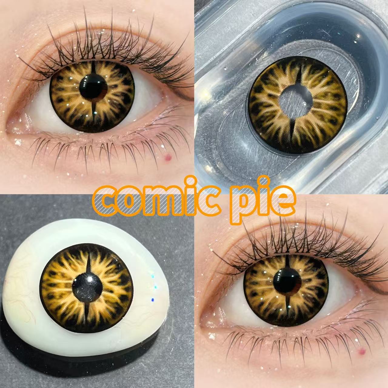 爱心眼美瞳cos竖瞳时钟灵蛇眼星星眼缩瞳黄黑圈生灵中邪芙宁娜HN