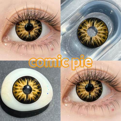 爱心眼美瞳cos竖瞳时钟灵蛇眼星星眼缩瞳黄黑圈生灵中邪芙宁娜HN