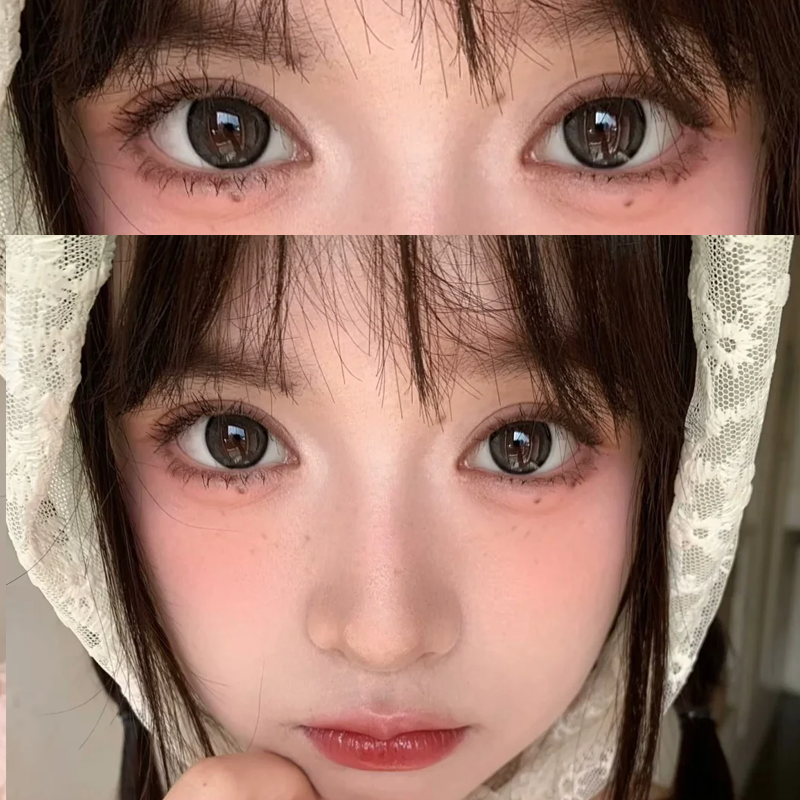 Chonos半年抛两片装美瞳大小直径巨目黑桃彩色隐形眼镜6tb