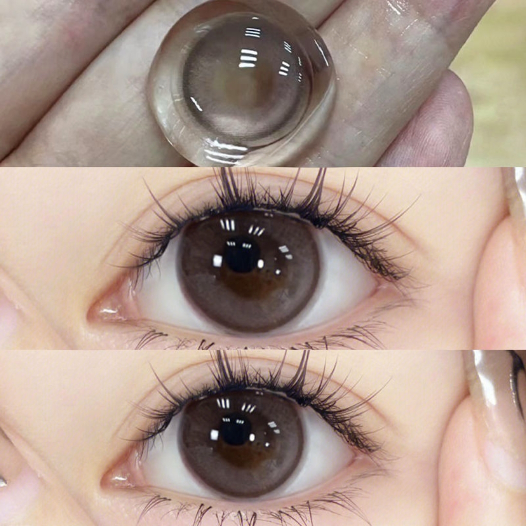 moddy粉棕色美瞳巴斯玫瑰新款混血纯欲女大小直径彩色隐形眼镜qy