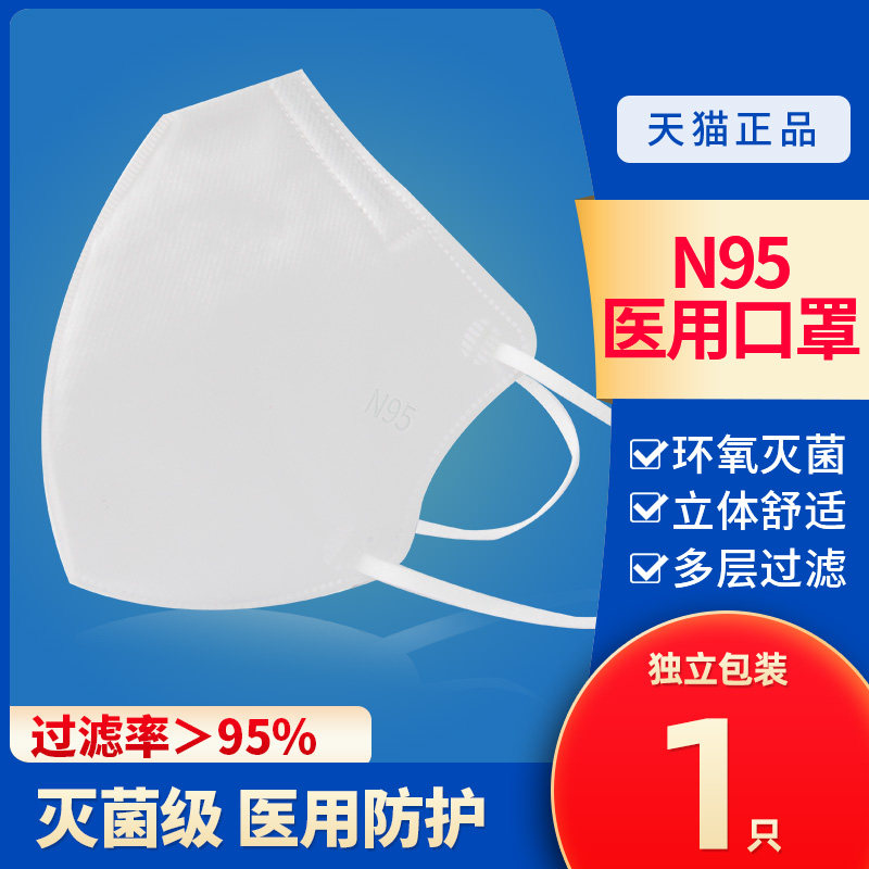 W医用防护口罩一次性成人外科医疗级别独立包装耳挂式防尘口罩LP