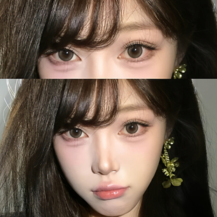 格陵兰苔原美瞳半年抛2片装大小直径棕绿色可可糖隐形眼镜6tb