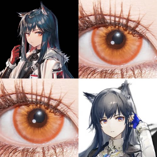 德克萨斯cos美瞳明日方舟橙橘色小大直径半年抛正品隐形眼镜佳WE