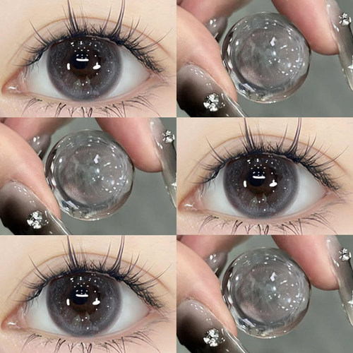自然美灰色美瞳半年抛2025新款大小直径自然纯欲彩色隐形眼镜2st