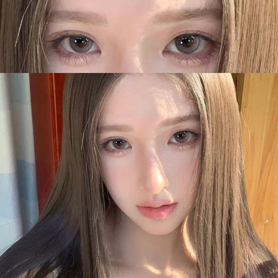 果味节拍美瞳可可糖日抛粉紫色大直径同款次抛10片装隐形眼镜7st