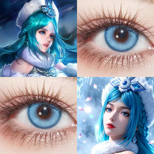 王者荣耀王昭君cos美瞳日抛lucycon至尊宝蓝色显色隐形眼镜正品gc