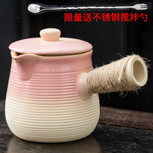 围炉煮茶云南烤奶罐烤梨带盖大容量户外侧把煮茶壶可明火干烧炖罐