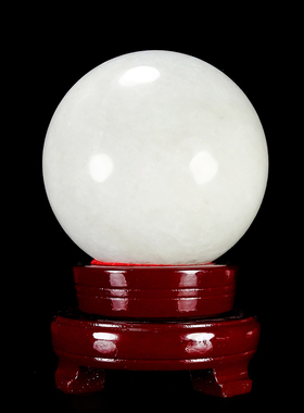 天然汉白玉风水球时来运转摆件家居客厅办公室酒柜桌面送礼装饰品