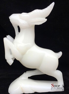 天然白玉生肖羊摆件玉石雕刻家居客厅办公室工艺品装饰品礼品摆设
