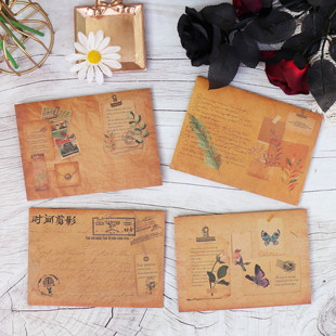 牛皮旧日来信复古典打印纸A4空白感谢信纸信封套装活动写作文练习