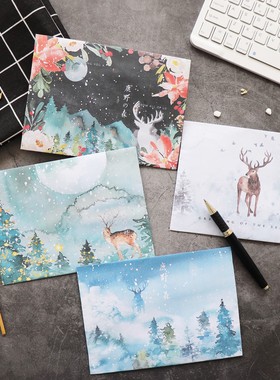 鹿野之森 圣诞元旦情书白色情人节文艺小清新简约唯美信封信纸彩