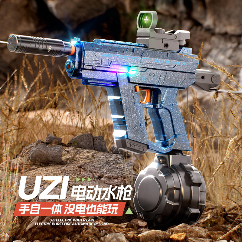 新款UZI电动水枪儿童玩具高压大容量强力自动吸水水枪小男孩礼物