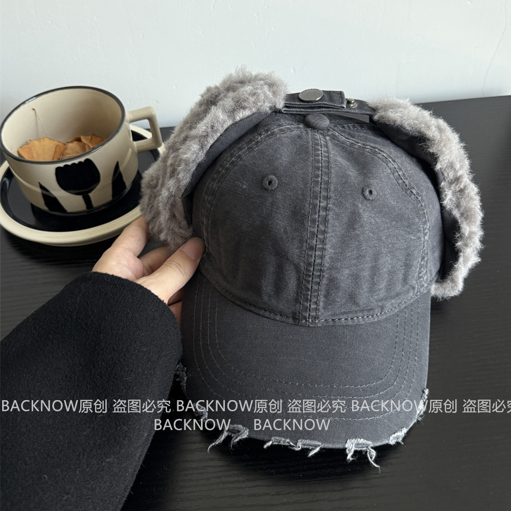 BACKNOW棒球帽和雷锋帽水洗做旧