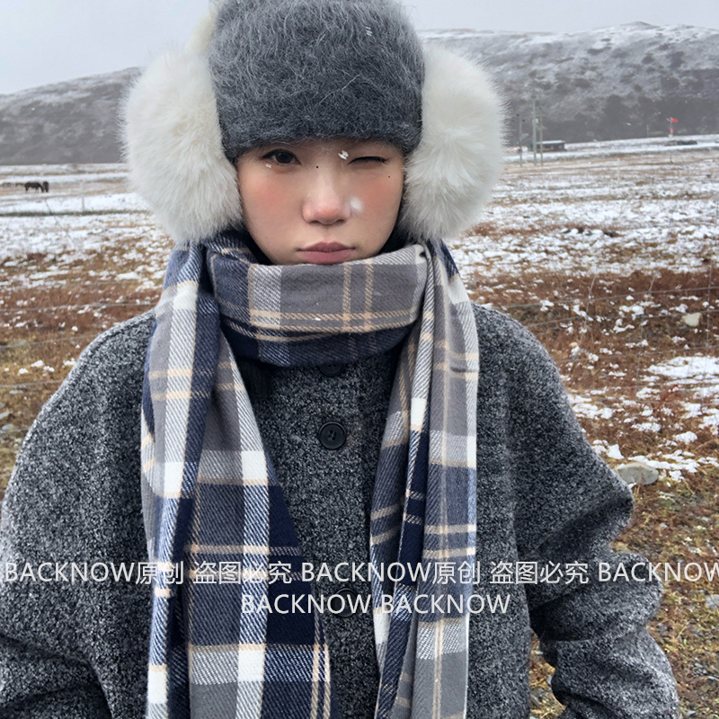 BACKNOW格子围巾女冬季2025新款