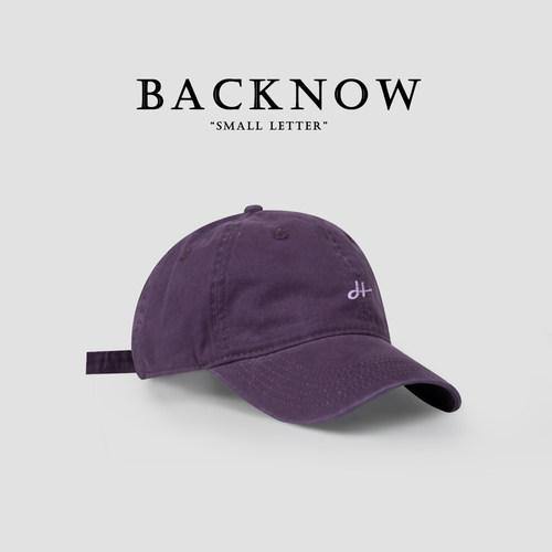 BACKNOW水洗H字母显脸小棒球帽