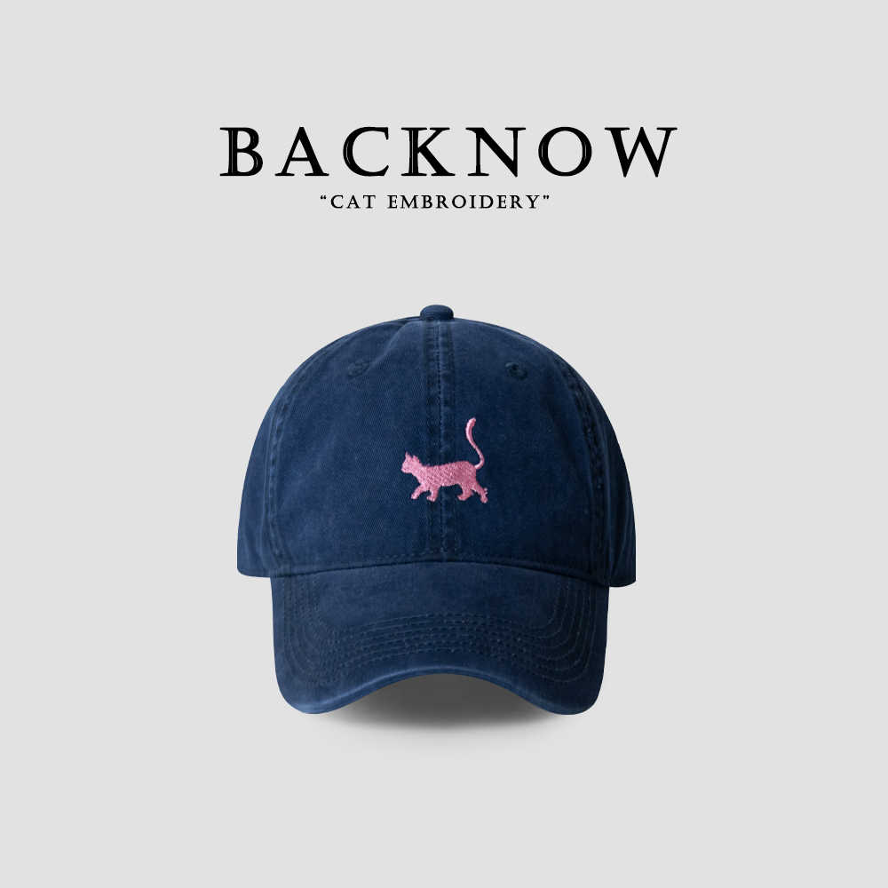 BACKNOW自制小猫棒球帽弯檐帽子