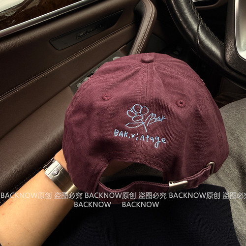 BAK栀香vintage中古手绘棒球帽
