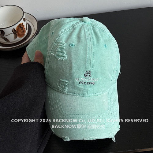 BACKNOW2026年新款棒球帽破洞帽