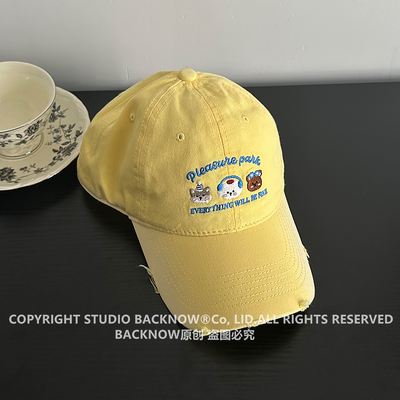 BACKNOW韩系棒球帽女宽檐鸭舌帽