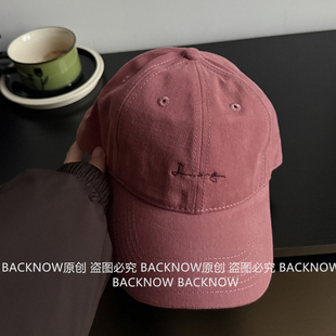 BACKNOW美式复古夏季鸭舌帽易烊千玺同款帽子超大头围棒球帽男女