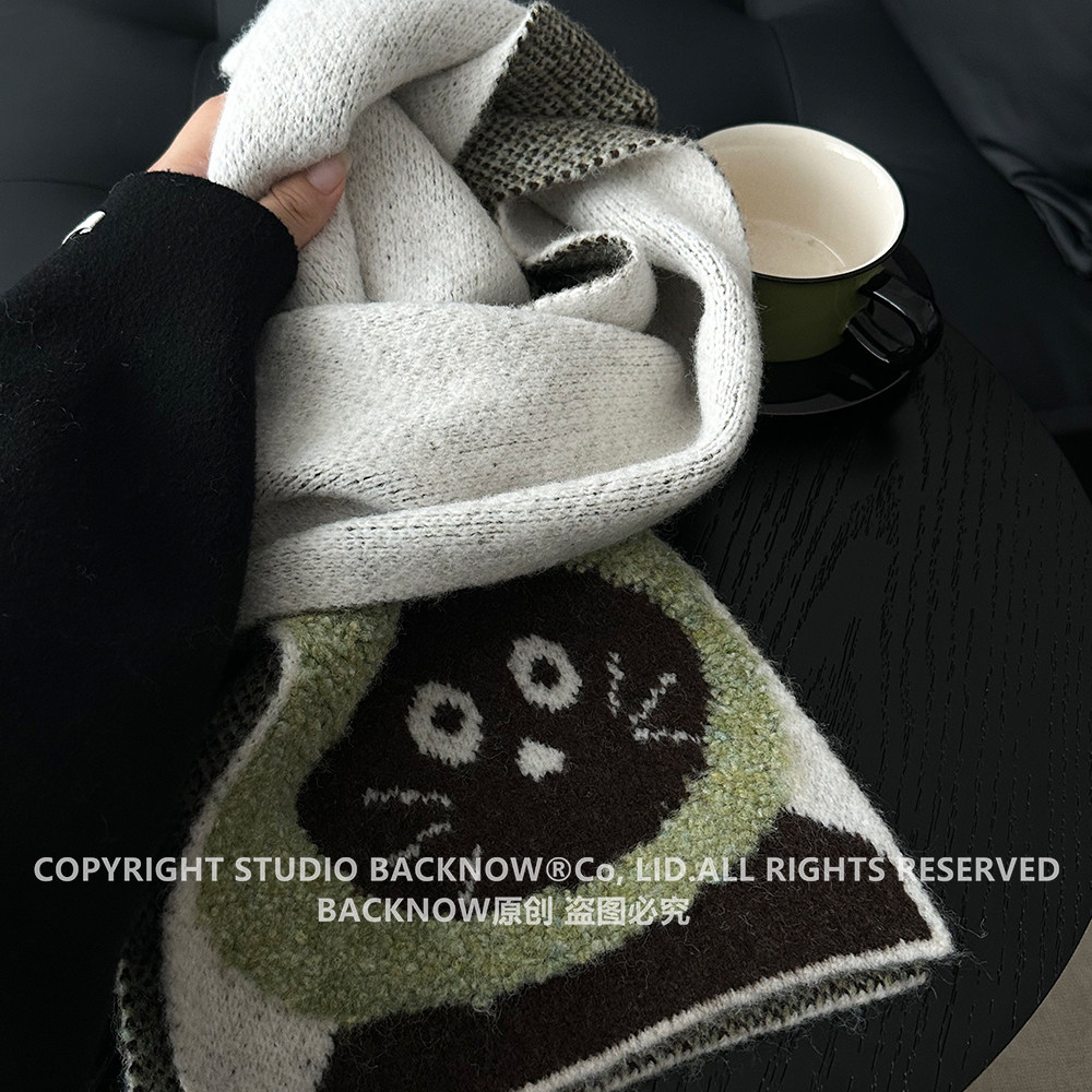 BACKNOW可爱小猫围巾保暖冬季