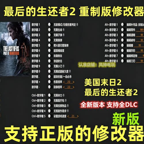 最后的生还者2重制版修改器steam正版epic辅助科技工具不含游戏