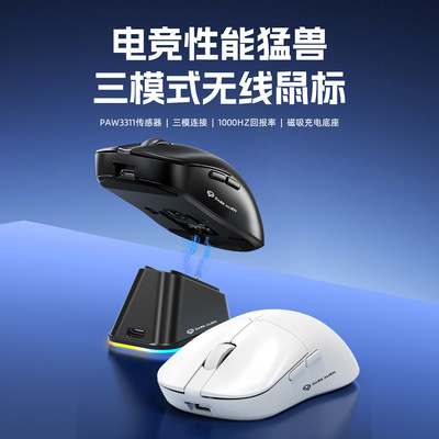 Wireless Tri-mode Game Mouse RGB Charging Dock Rechargeable