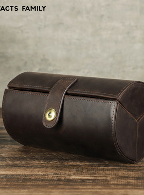 Genuine Leather Foldable Glasses Storage Organizer Box case