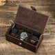 Genuine case Leather Storage 3Slot Box Watch Organizer cover
