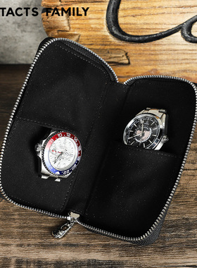 2 Grids leather case packaging wrist Watch box手表收纳袋表盒