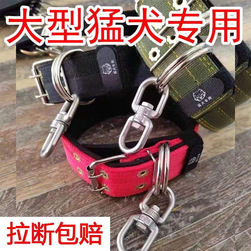 双排加厚颈圈脖套宠物项圈大狗脖圈狗链不锈钢8字转环防绕颈结实