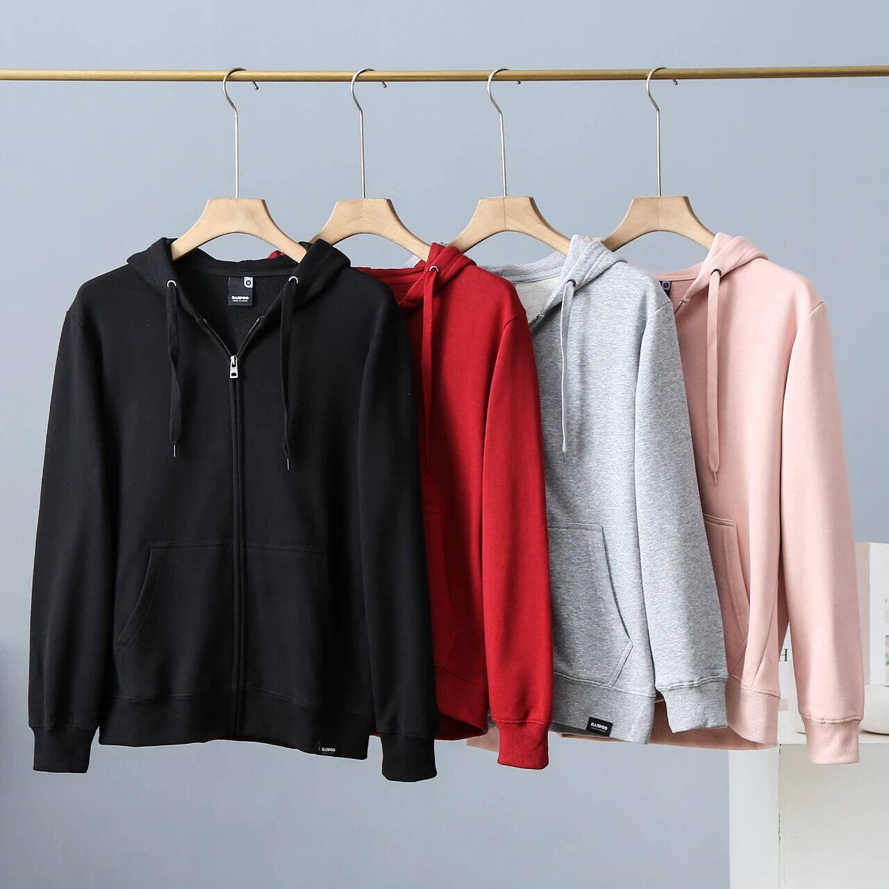 春秋休闲风男士连帽开衫卫衣宽松简约舒适休闲拉链长袖情侣装外套