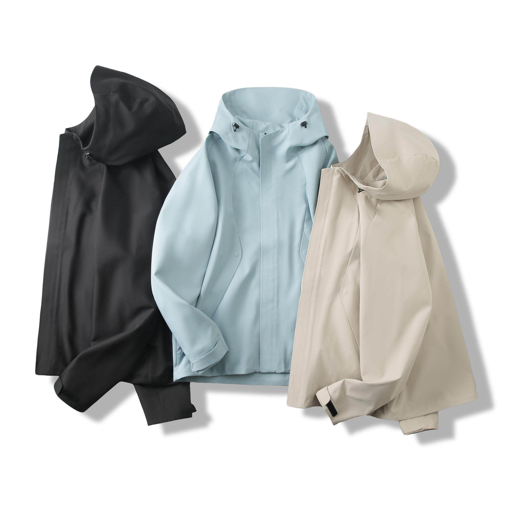 全压胶工艺春季新款男士冲锋衣户外运动休闲防风防水连帽夹克外套