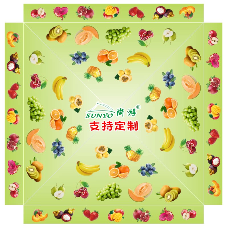 订制水果摆摊遮阳篷满版印刷图案