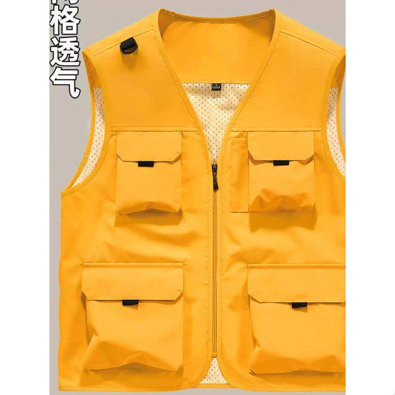 高端工装马甲定制印logo专业导游摄影记者传媒企业团队工作服背心