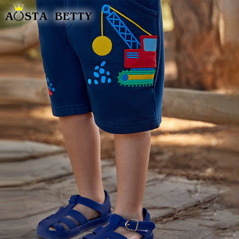 26夏季新品男童刺绣短裤休闲时尚宝宝裤子欧美风中小童五分短裤
