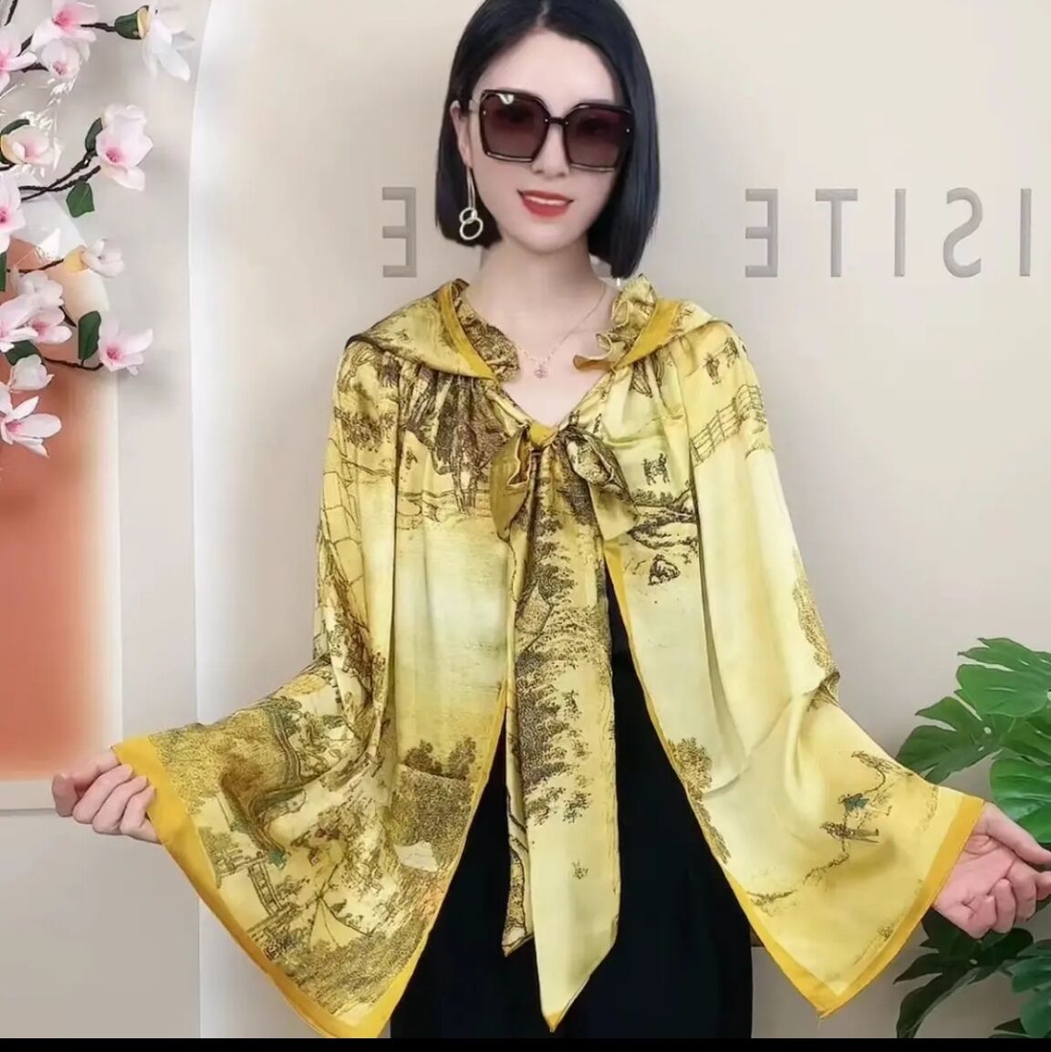 春夏季荷叶边韩版女防晒斗篷披肩