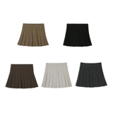 Зимняя шерстяная приталенная юбка в складку, цветная мини-юбка, увеличенная толщина, высокая талия